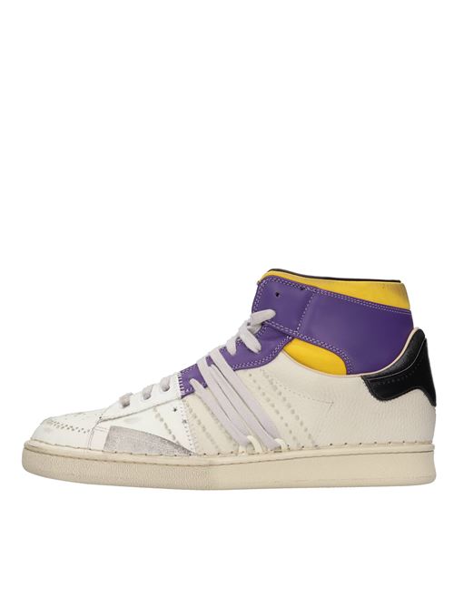 High-top leather sneakers HIDNANDER | THE CAGE HC2MS175 100BIANCO-VIOLA-GIALLO-NERO